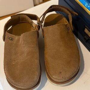 UGG Kids Tan Suede Slippers